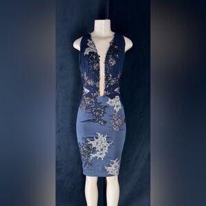 Elegant Navy Floral Dress by Mandalay